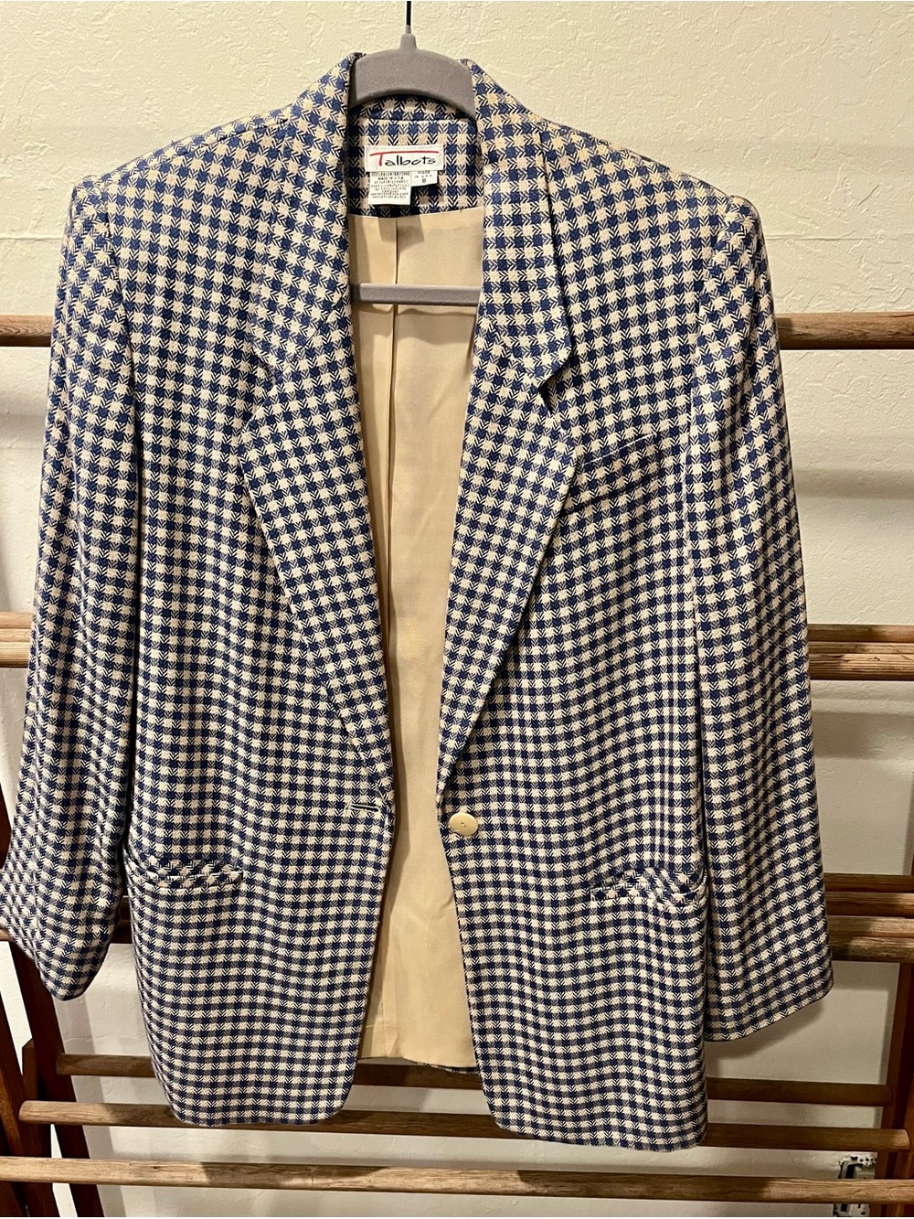 Talbots Navy and Cream Woven Jacket